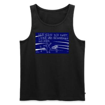 Den Geist der Kraft, Liebe und Besonnenheit wecken - Männer Premium Bio Tank Top - Schwarz - Vorne - Michal (187cm)