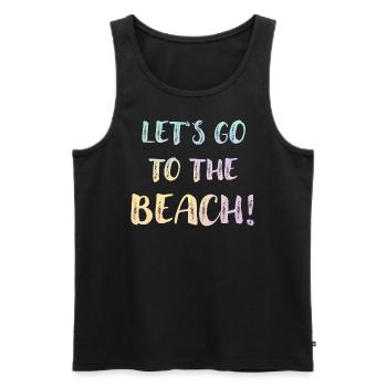 lets go to the beach pastell shirt motiv somme - Männer Premium Bio Tank Top - Schwarz - Vorne - Michal (187cm)