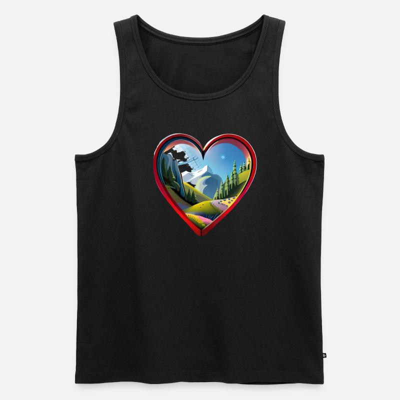 Wanderliebe - Männer Premium Bio Tank Top - Schwarz