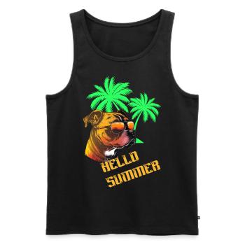 Hello Summer The perfect summer day - Men's Premium Organic Tank Top - black - Front - AI Model Male 178 light (178cm)