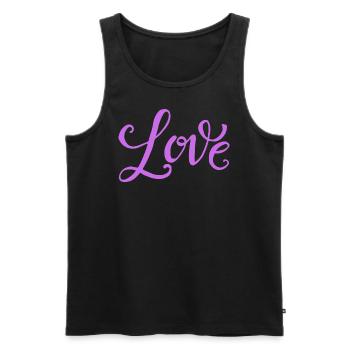 LOVE - Männer Premium Bio Tank Top - Schwarz - Vorne - Michal (187cm)