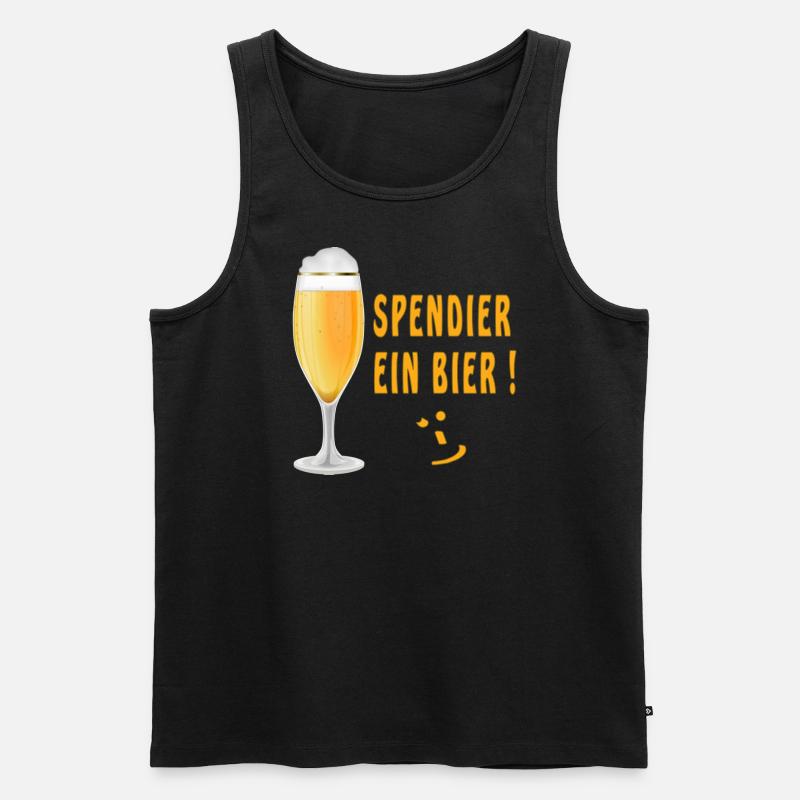 Spendier ein Bier! - Männer Premium Bio Tank Top - Schwarz