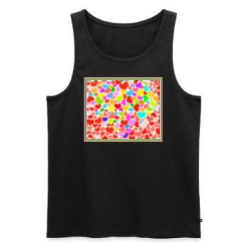 Bunte Herzen - Männer Premium Bio Tank Top - Schwarz - Vorne - AI Model Male 178 light (178cm)