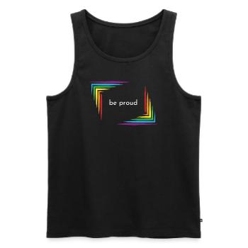 triompher LGBTQIA+ | Montrez un peu d’amour - Débardeur bio Premium Homme - noir - Devant - AI Model Male 178 light (178cm)