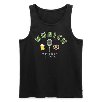 MUNICH TENNIS CLUB - Männer Premium Bio Tank Top - Schwarz - Vorne - Michal (187cm)