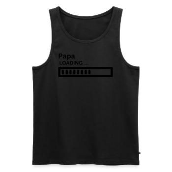 Papa loading - Men's Premium Organic Tank Top - black - Front - AI Model Male 178 light (178cm)