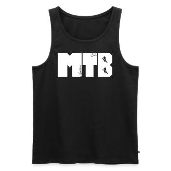 MTB Schriftzug - Männer Premium Bio Tank Top - Schwarz - Vorne - AI Model Male 178 light (178cm)