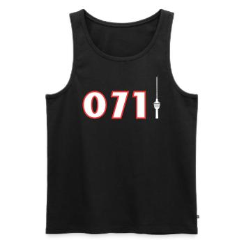 0711 Shirt - Männer Premium Bio Tank Top - Schwarz - Vorne - Michal (187cm)