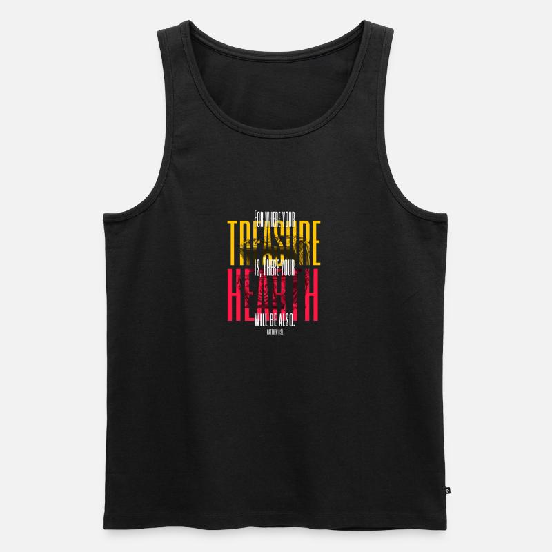 Matthew 6:21 - Männer Premium Bio Tank Top - Schwarz