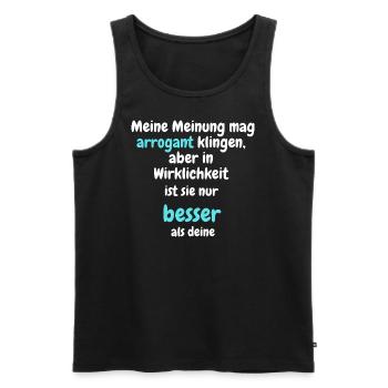 Cooler Humorvoller Spruch - Männer Premium Bio Tank Top - Schwarz - Vorne - Michal (187cm)