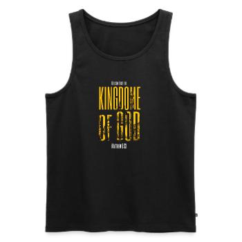 KINGDOME OF GOD - Männer Premium Bio Tank Top - Schwarz - Vorne - Michal (187cm)