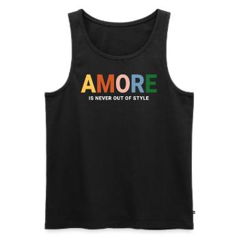 Amoureux de l’Italie, l’amour n’est jamais démodé - Débardeur bio Premium Homme - noir - Devant - Michal (187cm)