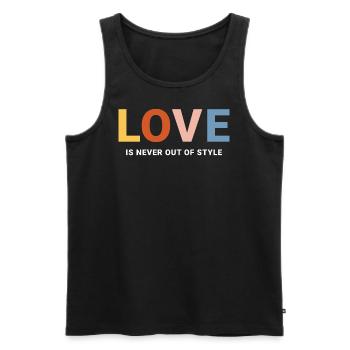 love is never out of style - Männer Premium Bio Tank Top - Schwarz - Vorne - Michal (187cm)