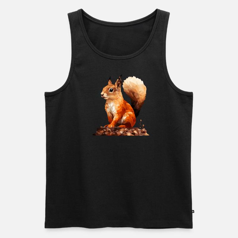 Eichhörnchen im Polygon Stil - Männer Premium Bio Tank Top - Schwarz