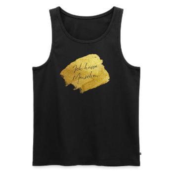 Ich hasse Menschen - Männer Premium Bio Tank Top - Schwarz - Vorne - AI Model Male 178 light (178cm)