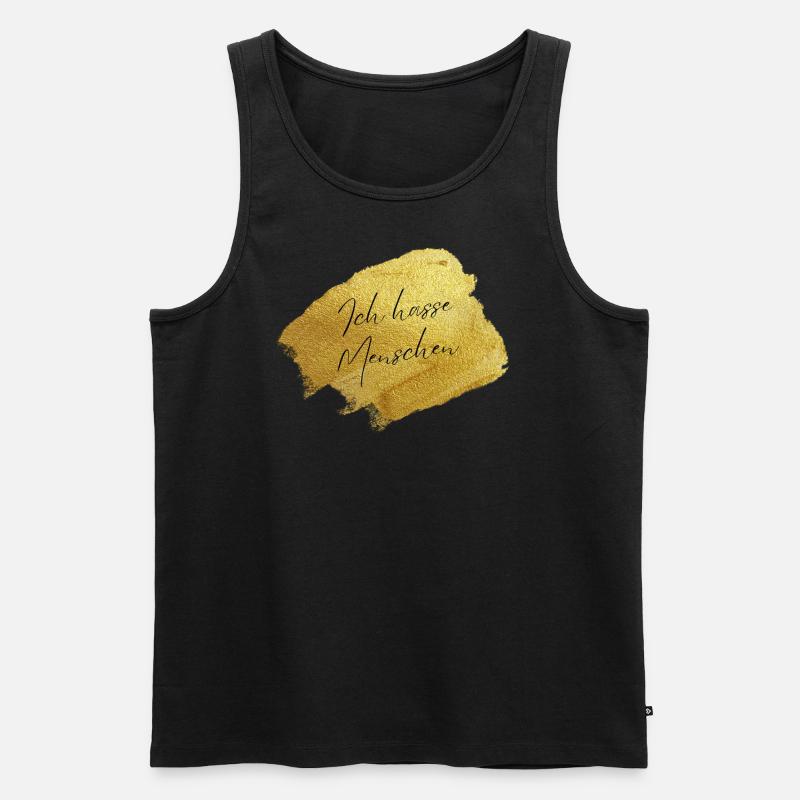 Ich hasse Menschen - Männer Premium Bio Tank Top - Schwarz