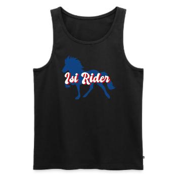 Islandpferd Reiter Pferd Island Tölt Grafik - Männer Premium Bio Tank Top - Schwarz - Vorne - Michal (187cm)