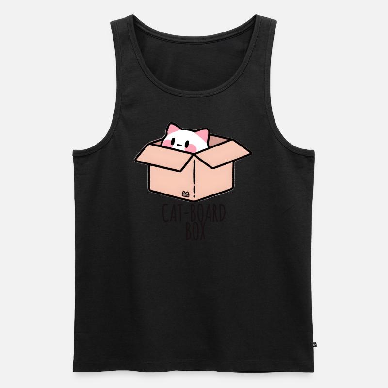 Neugierige Katze in einer Box - Männer Premium Bio Tank Top - Schwarz
