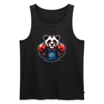 Panda Boxing Master - Men's Premium Organic Tank Top - black - Front - AI Model Male 178 light (178cm)