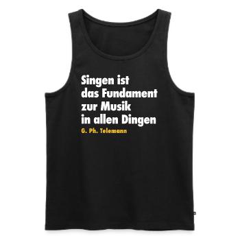 Singen ist das Fundament - Männer Premium Bio Tank Top - Schwarz - Vorne - AI Model Male 178 light (178cm)