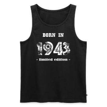 Born in 1943 - limited edition - Männer Premium Bio Tank Top - Schwarz - Vorne - AI Model Male 178 light (178cm)