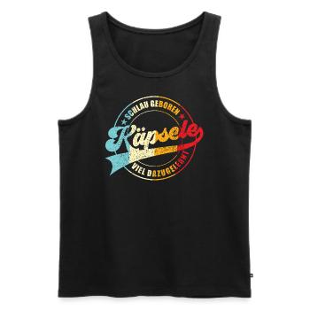 Käpsele Schlaumeier Schwaben Schwäbisch Schwoba - Männer Premium Bio Tank Top - Schwarz - Vorne - Michal (187cm)