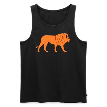 Lion brown - Men's Premium Organic Tank Top - black - Front - AI Model Male 178 light (178cm)