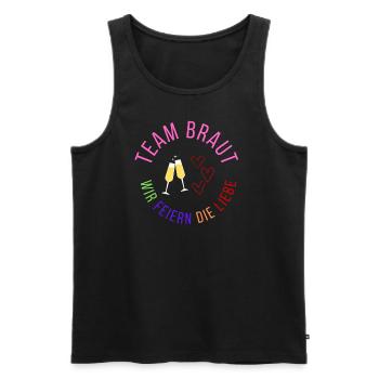 Team Braut - wir feiern die Liebe - Männer Premium Bio Tank Top - Schwarz - Vorne - AI Model Male 178 light (178cm)