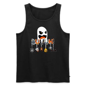 Halloween gruseliges BUUUH! Design - Männer Premium Bio Tank Top - Schwarz - Vorne - Michal (187cm)