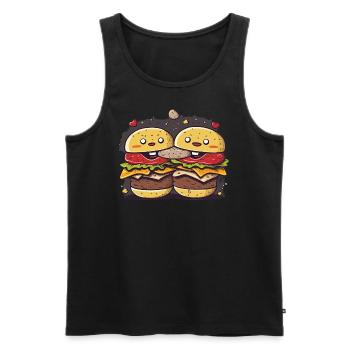 Burger Kekse Trio - Männer Premium Bio Tank Top - Schwarz - Vorne - AI Model Male 178 light (178cm)
