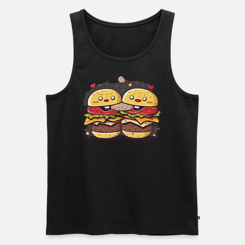 Burger Kekse Trio - Männer Premium Bio Tank Top - Schwarz