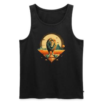Leo in the sun - Men's Premium Organic Tank Top - black - Front - Michal (187cm)