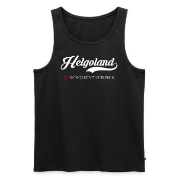 Insel Helgoland Koordinaten roter Anker - Männer Premium Bio Tank Top - Schwarz - Vorne - Michal (187cm)