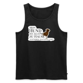 Mein Hund ist alleine zu Hause - Männer Premium Bio Tank Top - Schwarz - Vorne - AI Model Male 178 light (178cm)