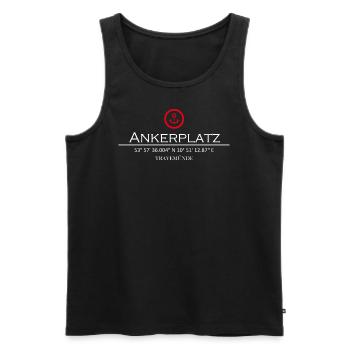 Ankerplatz Travemünde - Männer Premium Bio Tank Top - Schwarz - Vorne - AI Model Male 178 light (178cm)