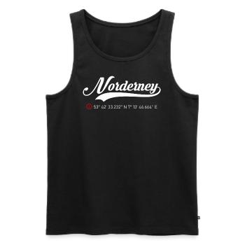 Insel Norderney Koordinaten - Männer Premium Bio Tank Top - Schwarz - Vorne - Michal (187cm)