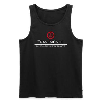 Travemünde roter Anker - Männer Premium Bio Tank Top - Schwarz - Vorne - Michal (187cm)