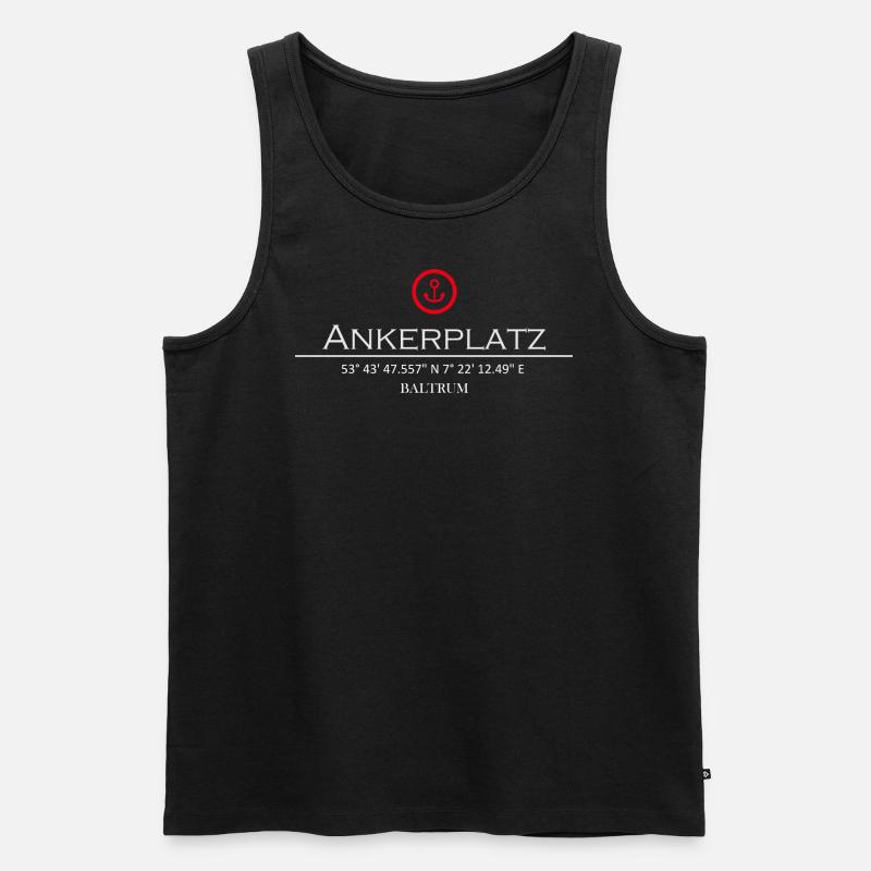 Ankerplatz Baltrum - Männer Premium Bio Tank Top - Schwarz