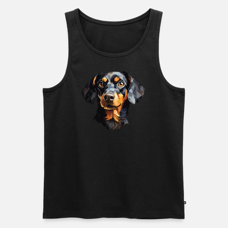 Dackel Polygon Design - Männer Premium Bio Tank Top - Schwarz