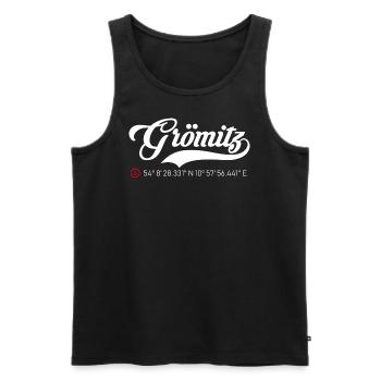 Grömitz Koordinaten - Männer Premium Bio Tank Top - Schwarz - Vorne - Michal (187cm)
