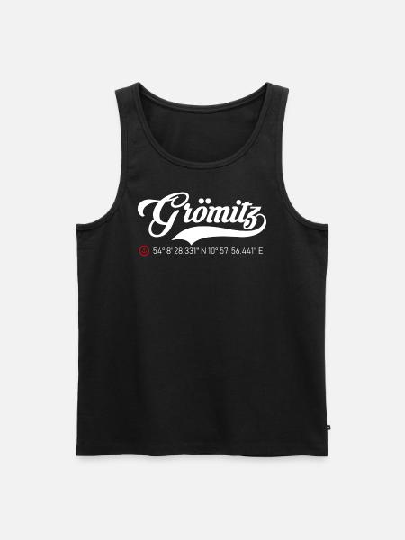 Grömitz Koordinaten - Männer Premium Bio Tank Top - Schwarz