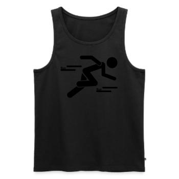 RUN Stickman - Männer Premium Bio Tank Top - Schwarz - Vorne - AI Model Male 178 light (178cm)