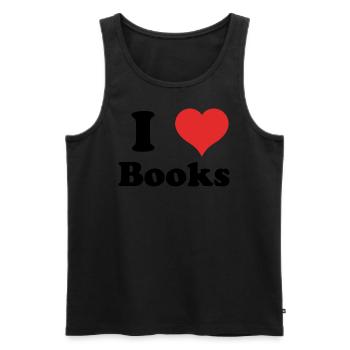 i love Books - Men's Premium Organic Tank Top - black - Front - AI Model Male 178 light (178cm)
