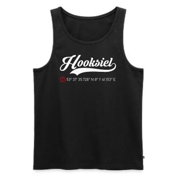 Hooksiel Koordinaten - Männer Premium Bio Tank Top - Schwarz - Vorne - Michal (187cm)