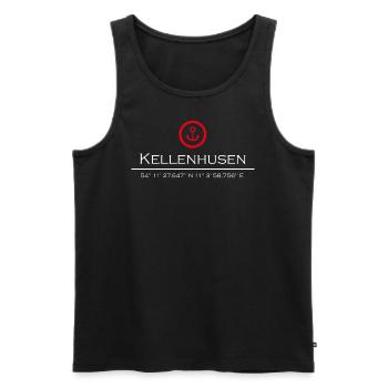 Kellenhusen roter Anker - Männer Premium Bio Tank Top - Schwarz - Vorne - Michal (187cm)