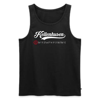 Kellenhusen Koordinaten - Männer Premium Bio Tank Top - Schwarz - Vorne - Michal (187cm)