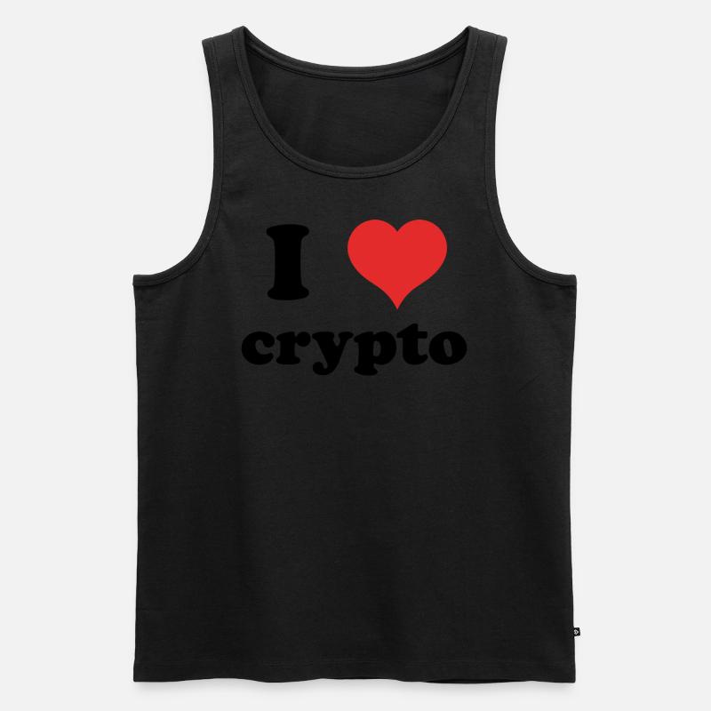 i love crypto - Männer Premium Bio Tank Top - Schwarz