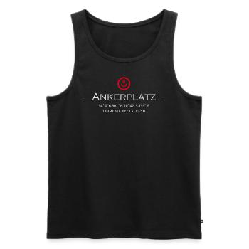 Ankerplatz Timmendorfer Strand - Männer Premium Bio Tank Top - Schwarz - Vorne - AI Model Male 178 light (178cm)