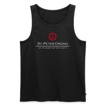 St. Peter Ording roter Anker - Männer Premium Bio Tank Top - Schwarz - Vorne - Michal (187cm)