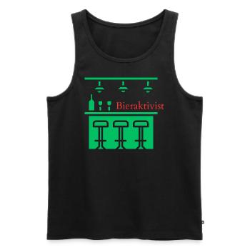 Bieraktivist! Party, Mallorca, Karneval, JGA! - Männer Premium Bio Tank Top - Schwarz - Vorne - Michal (187cm)